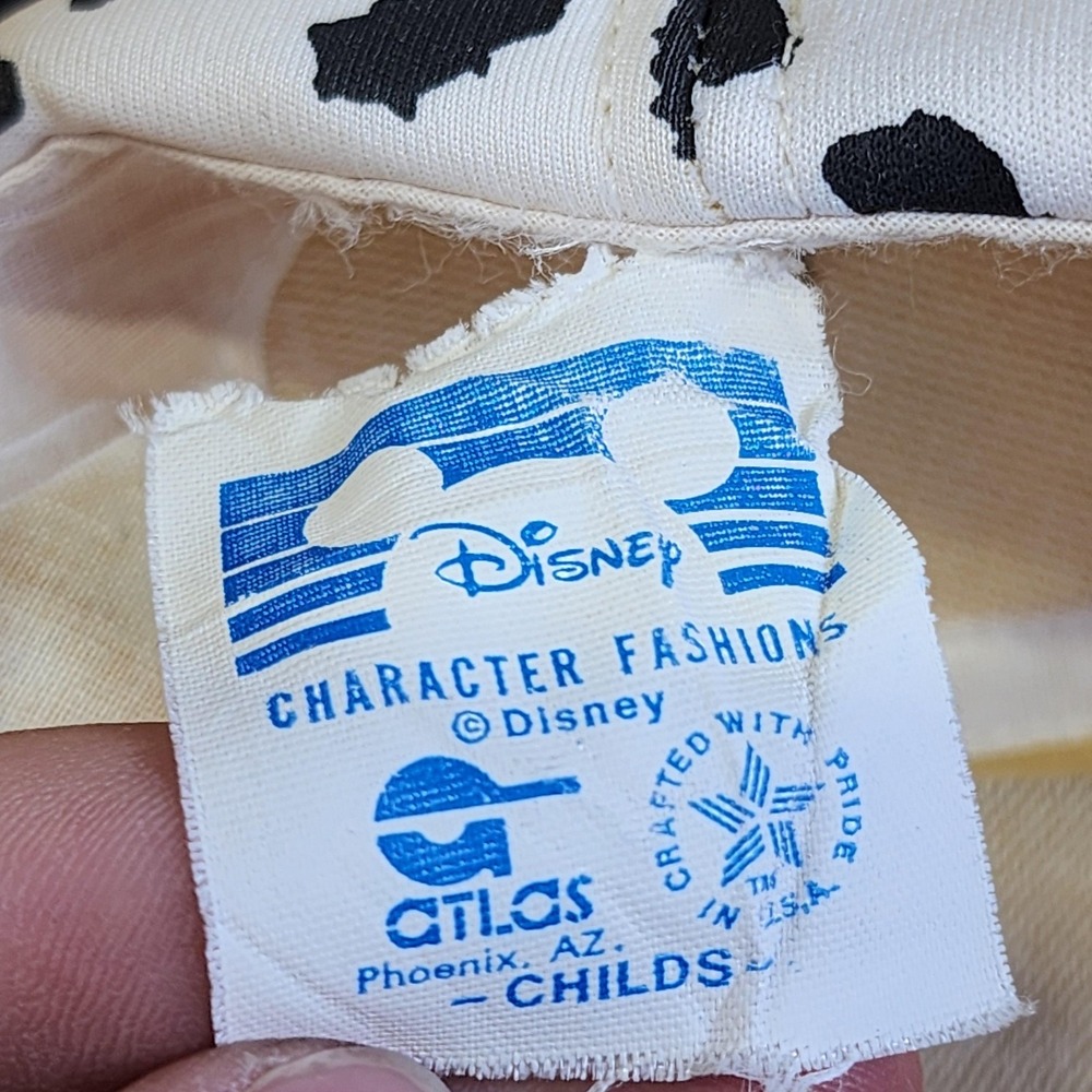 Vintage Disney 101 Dalmatians Hat Cap Fitted Boys One Size White Costume 90s - Picture 6 of 7